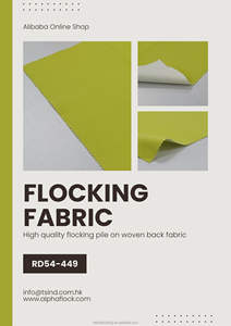 Tissu en rayonne tissé sur mesure, dos en velours floqué W54" RD54-449 Vert - Product Image 2