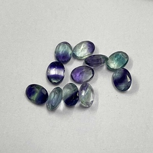 5x7mm-10x12mm Natural Multi Color Fluorite Faceted Oval Cut Customized Handmade Jewelry IGI Certified Loose Gemstone Supply - Product Image 1