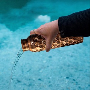 Handcrafted <b>Copper</b> Drinkware Bottle for Modern <b>Kitchens</b> - Product Image 5