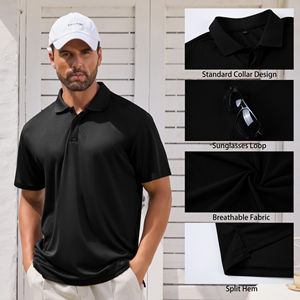 Camisas Polo para Hombre al por Mayor, Camisas de Hombre Sólidas 100% Poliéster, Transpirables, de Secado Rápido, Manga Corta, Casuales - Product Image 3