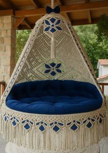 macrame <b>swing</b> chair,hanging macrame chair, boho macrame <b>hammock</b>, handmade hanging chair, Indoor - Product Image 2