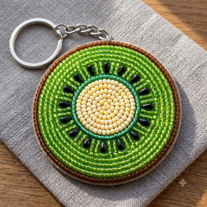 Colorful Handmade Seed Beaded Keychain Decorative <b>Bag</b> <b>Charm</b> Premium Glass Beaded Keychain Handmade Floral Gift Accessory - Product Image 6