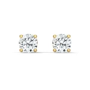 Pendientes de Joyería Fina Personalizados con Incrustaciones de 4 Garras, Oro Sólido Real de 18k, 14k, 10k, Corte Redondo, 1, 2, 4 Quilates, Diamantes Cultivados en Laboratorio - Product Image 2