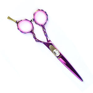 ชุดกรรไกรตัดผมสีม่วงออกแบบได้ตามต้องการกรรไกรตัดผมพร้อมด้ามจับเซรามิกปลายใบมีดคมสำหรับการแต่งผม - Product Image 1