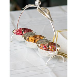 Ensemble de 3 bols de service en métal au design moderne en forme de feuille pour la maison, les hôtels, les fêtes, les fruits secs, les dattes, les noix, centre de table - Product Image 4
