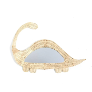 Handmade Kid-friendly Rattan Wall <b>Mirror</b> Dino Design Decorative Wall <b>Mirror</b> for Children's Room from Vietnam - Product Image 3