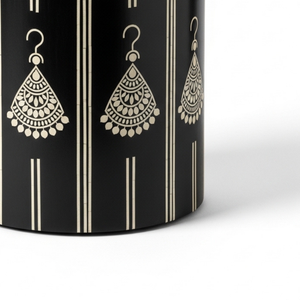 Table d'appoint décorative en MDF de qualité supérieure, motif ethnique artisanal, avec incrustation d'autocollants en émail noir de luxe, pour l'entrée ou l'école, vente en gros - Product Image 3