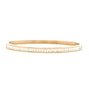 Diamond <b>Bangle</b> Cuff Bracelets Baguette Cut Lab Grown 10K 14k 18k Solid Gold Channel <b>Set</b> Luxury Elegant Fine Jewelry Manufacturer - Product Image 1