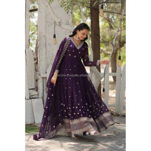 2024 Anarkali Suit Collections Epitome Gown-With-Dupatta pour mariages Festivals Soirees; Vêtements africains - Product Image 2