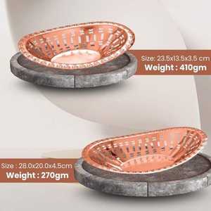 Premium Quality Pure Copper Modern Oval Eco-Friendly <b>Bread</b> Serving <b>Basket</b> Tableware for Home Hotel Restaurant Bakery Parties - Product Image 4