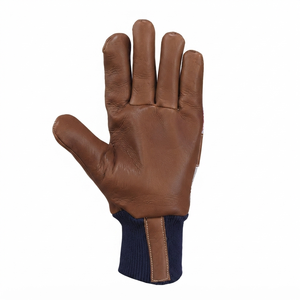 Cowhide Grain Design Leather Industrial Safety <b>Gloves</b> Durable Anti-static Heat Resistance Anti-Slip Cotton Fabric Elastic - Product Image 2