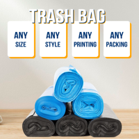 Bolsa de basura de galón de polietileno biodegradable ecológica para exteriores, bolsa de basura Industrial negra grande, rollos de sacos de basura de plástico