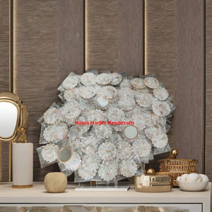 El mejor diseño clásico pulido Floral artesanal madre de perla espejo forma redonda concha de mar Natural pulida para decoración de Navidad - Product Image 1