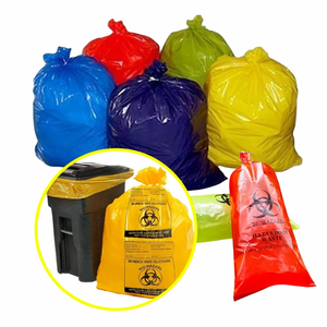 Bolsa de basura hospitalaria compostable de almidón de maíz para residuos infecciosos, bolsas de plástico rojas para residuos infecciosos de hospital. - Product Image 3