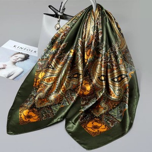Kneka Elegant Solid Digital Printed 100% Silk <b>Square</b> <b>Scarf</b> for Women All Seasons Multi-Functional Muslim Fashion Accessory - Product Image 2