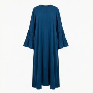 2025 OEM Kimono Abaya pour femmes musulmanes, en tissu polyester épais, doux et très extensible, col en V, manches longues, pour fêtes, Ramadan, mariages - Product Image 1