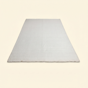 Tapis fait main DECORDEC en laine ivoire texturée bouclée, écologique, antidérapant, à poils moyens, uni, tissage galet, pour - Product Image 2
