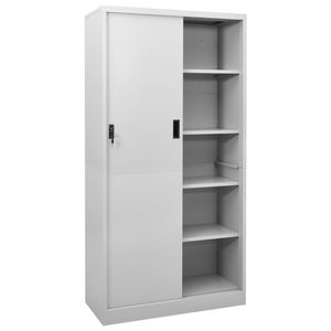 Armoire de bureau en acier gris clair avec porte coulissante Classeurs de 35.4 "x 15.7" x 70.9" - Product Image 2