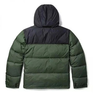 Chaqueta Acolchada Negra con Capucha para Hombre GLOWING NEON INDUSTRY, Cierre de Cremallera, Relleno de Algodón Resistente al Viento 220g, Abrigo Casual de Invierno - Product Image 2