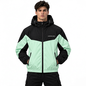 Veste coupe-vent personnalisée écologique pour homme, légère, en polyester et coton, style streetwear, logo, vêtements décontractés urbains - Product Image 2