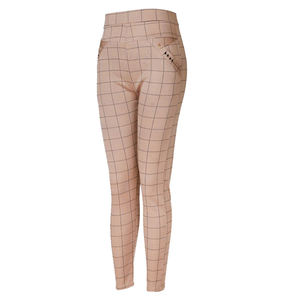 Women's High Waist <b>Plaid</b> Pencil Pants Skinny Fit Full Length Elastic Waist Casual Knitted With Pockets - Product Image 1