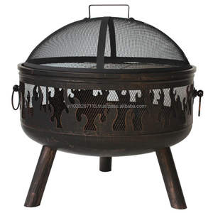 Rustic farmhouse style iron <b>fire</b> <b>pit</b> ideal for garden decoration adding traditional warmth and beauty to outdoor living - Product Image 3