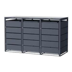 Contenitore personalizzato per bidone della spazzatura in acciaio zincato Color grigio antracite - Product Image 5