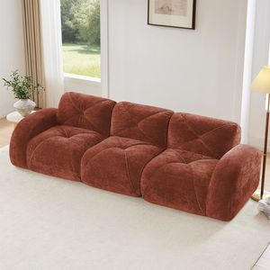 Divano Componibile Ergonomico 110 Senza Struttura in Velluto Morbido, Design Ergonomico, Spugna ad Alta Densità 32D, Antiscivolo, per Soggiorno - Product Image 1