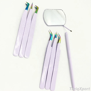 Juego de Pinzas Profesionales Personalizadas de Acero Inoxidable para Extensión de Pestañas, Antimagnéticas, de 10 mm de Precisión, Multicolores, para Cejas - Product Image 6