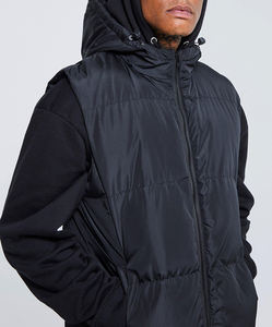 Veste matelassée en duvet pour homme, personnalisée avec logo, col montant, couleur bleue brillante, effet métallique, vente en gros - Product Image 3