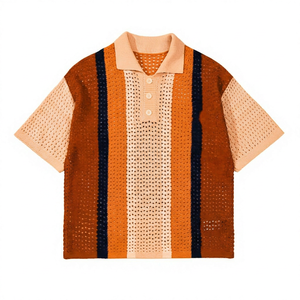 <b>Men's</b> Knitted <b>Leopard</b> <b>Print</b> for <b>Shirt</b> Short Sleeve Breathable Quick Dry Color Blocked Hip Hop Design ODM - Product Image 5