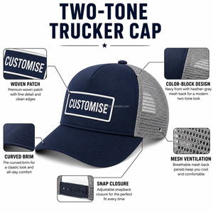 Gorra Trucker Clásica para Hombre, Diseño Personalizado, Malla Trasera, Cierre a Presión, Gorra de Béisbol, Fabricante Mayorista - Product Image 6