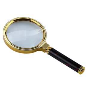 Loupe de poche avec poignée en bois, loupe grossissante 10x pour la lecture, l'étude à domicile et la résolution de problèmes - Product Image 1
