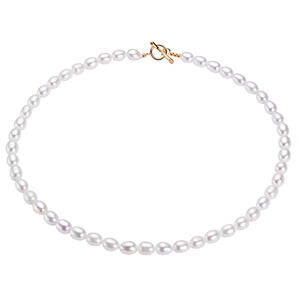 Collier ras du cou minimaliste européen américain, rétro français, romantique, perle d'eau douce, boucle OT, collier court, plaqué or cuivre - Product Image 5