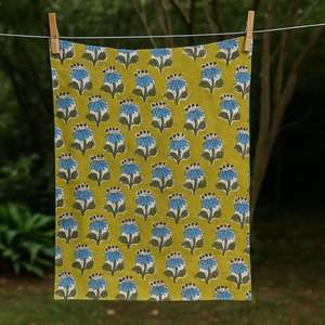 Tela Textil Decorativa Moderna para el Hogar, Estampada a Mano con Bloques, 100% Algodón Puro Tejido, Estampado Floral Tradicional, Lavable - Product Image 1