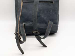 Genuine Leather Roll Top <b>Backpack</b> Mens <b>Work</b> <b>Laptop</b> Bag Cowhide Travel Rucksack Professional Utility Gear LTBP-0124 - Product Image 3