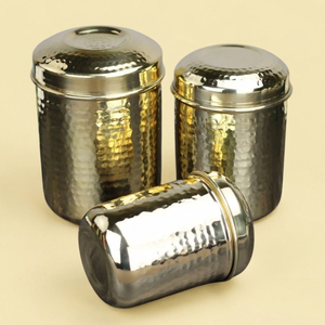 Handcrafted Pure Brass Kitchen Storage <b>Jar</b> With Airtight Lid Traditional Hand-Etched Design Gold Finish Canister For Tea Sugar - Product Image 4