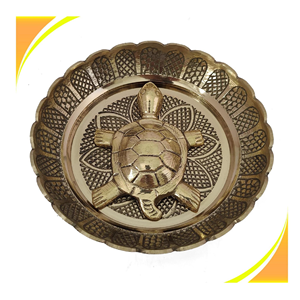 Statue de tortue Kachua avec plaque métallique, figurine décorative de tortue pour la maison, le bureau, la décoration de table, cadeau de protection et objet décoratif - Product Image 1