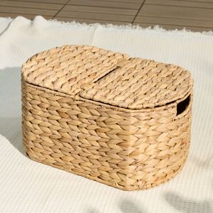 Cesto Ovale Marrone per Cucina e Picnic Intrecciato a Mano in Giacinto d'Acqua - Product Image 2