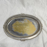 Assiette de Présentation Moderne en Métal Doré, Napperon Perlé, Plateau de Service pour Dîner, Décoration de Table Mariage Noël, Écologique