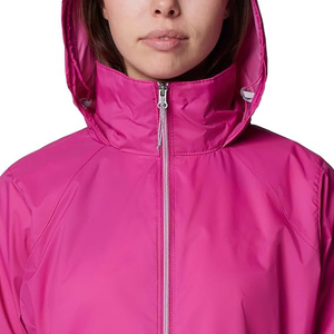 Chaqueta Cortavientos Rosa Fucsia para Mujer, Impermeable, con Capucha, Detalle de Cremallera en Contraste, Ropa Deportiva, Chaqueta Deportiva para Exteriores - Product Image 5