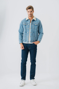 Chaqueta de Mezclilla de Algodón para Hombre, Nueva Colección, a la Moda, Personalizable, al por Mayor, Abrigo de Jeans, Tejido de Invierno, Servicio OEM - Product Image 3