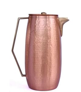Juego de jarras de cobre para hidratación de lujo inspirado en la artesanía, juego de metal con vasos, duradero, reutilizable, para cocina, comedor y bebidas. - Product Image 3
