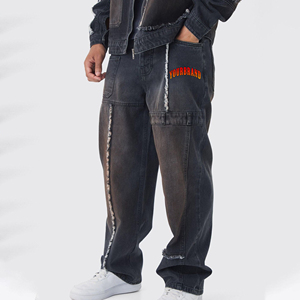 Jeans de mezclilla de pierna recta y corte holgado para hombre, estilo urbano, lavado a la piedra, modelo 2026, recién llegados - Product Image 4