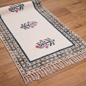 Cotton Handmade Block Printed <b>Rug</b> Eco-Friendly & Anti-Slip Bohemian Style <b>Washable</b> Floor <b>Rug</b> for Home Living Room Bedroom - Product Image 6