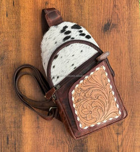 Bolsos cruzados de cuero genuino para mujer, bolsos de pecho con estilo occidental, bolsos de pecho de viaje de lujo para exteriores - Product Image 4