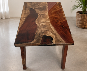 Modern Wooden <b>Resin</b> <b>Top</b> Dining <b>Table</b> 3x2 Feet Handmade Rectangle Home Furniture - Product Image 1