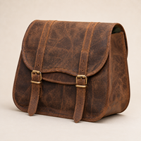 Sacoche latérale vintage en cuir marron pour moto, sacoche à outils, sacoche de rangement avec sangles à boucles pour le tourisme à moto