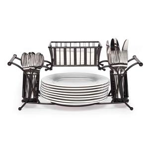 Elegante Portacubiertos con Soporte para Platos y Servilletero, Perfecto para Platos y Utensilios de Cocina y Uso en Picnics al Aire Libre - Product Image 1