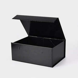 Caja de Regalo Plegable Rígida Plateada con Tapa Magnética, Empaque de Cartón Plano para Regalos - Product Image 4